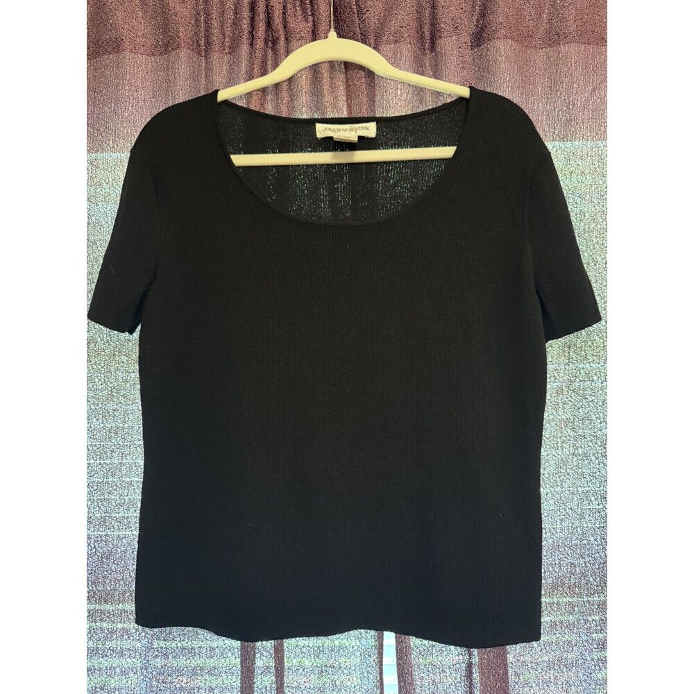 Y2K Jones New York Black Short Sleeve Top size M